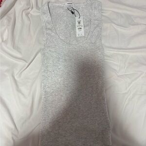 Garage Gray Ribbed Scoop Neck Tank Top